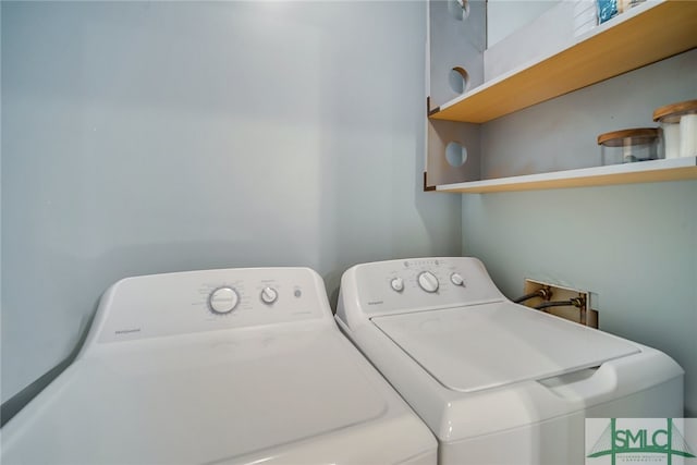 laundry area featuring washer and dryer