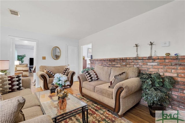 living room featuring hardwood / wood-style floors