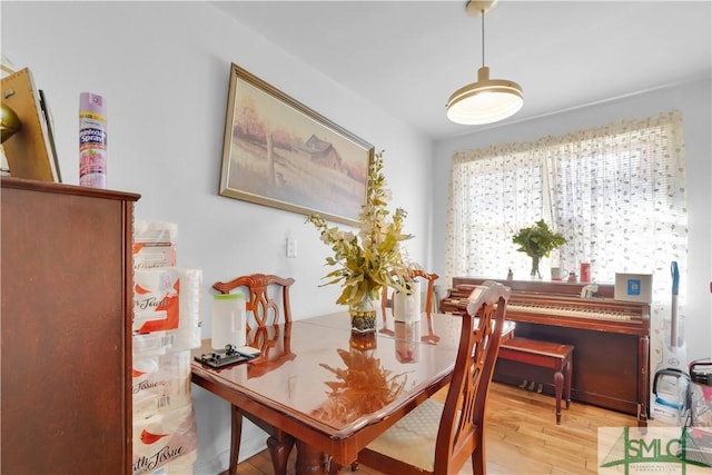 dining area featuring light hardwood / wood-style floors