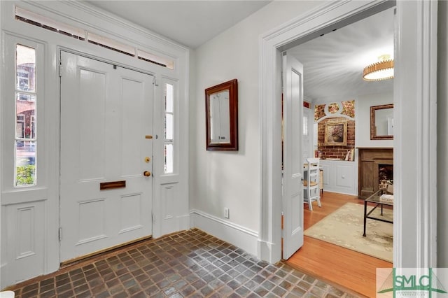 foyer featuring wood-type flooring