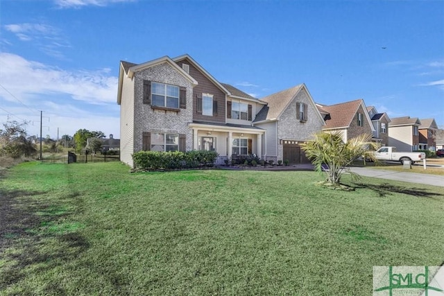 view of front facade with a front lawn