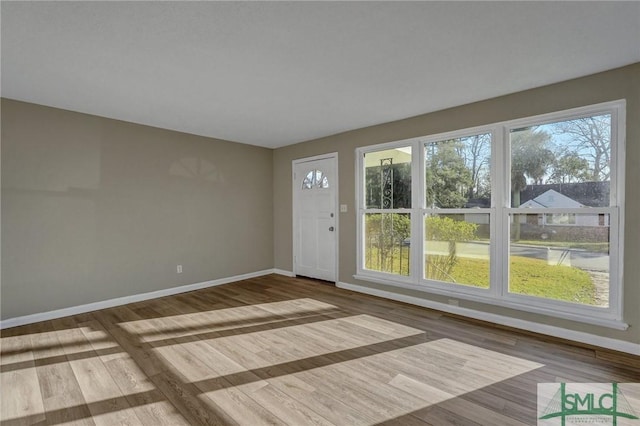 interior space with hardwood / wood-style flooring