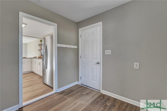 interior space with light hardwood / wood-style floors