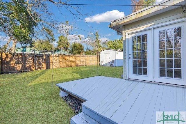 2052 E 42nd St, Savannah, GA 31404 - deck featuring a fenced backyard and a shed