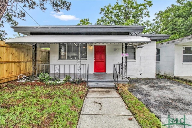 view of bungalow-style home