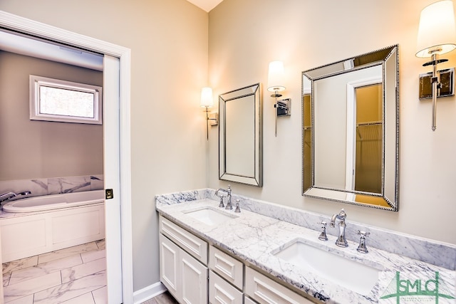 bathroom featuring a bathtub and vanity