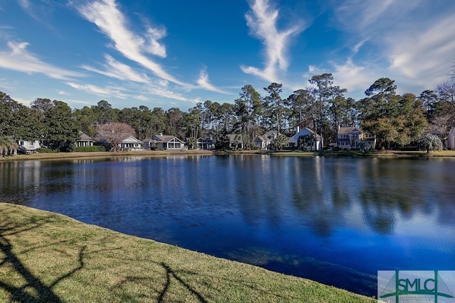 property view of water featuring a residential view