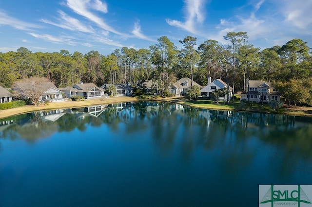 view of water feature featuring a residential view