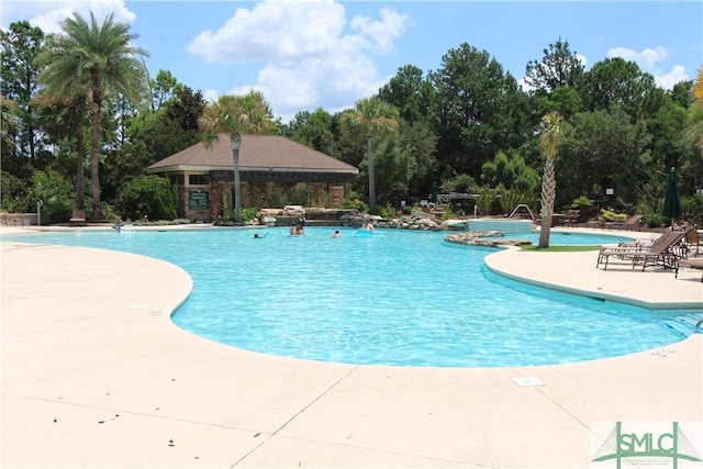 view of pool with a patio area