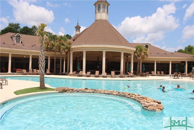 view of pool with a patio