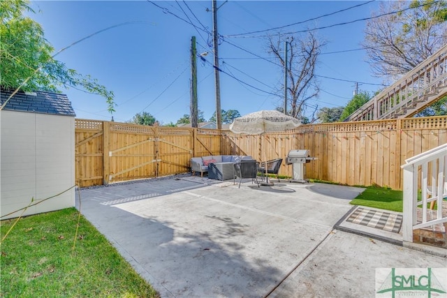 view of patio / terrace featuring area for grilling