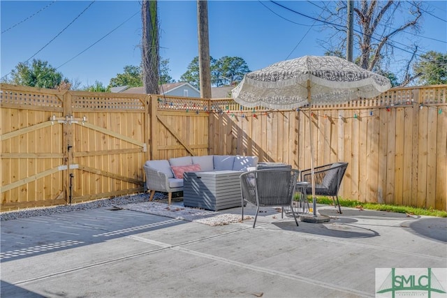 view of patio / terrace featuring an outdoor hangout area