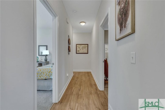 hall featuring light hardwood / wood-style floors