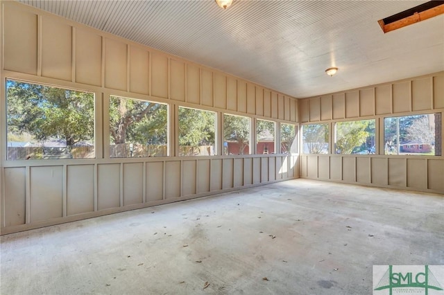 view of unfurnished sunroom