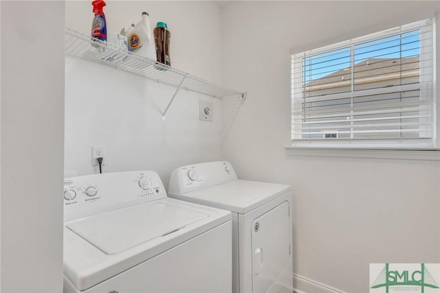 laundry room featuring washer and clothes dryer