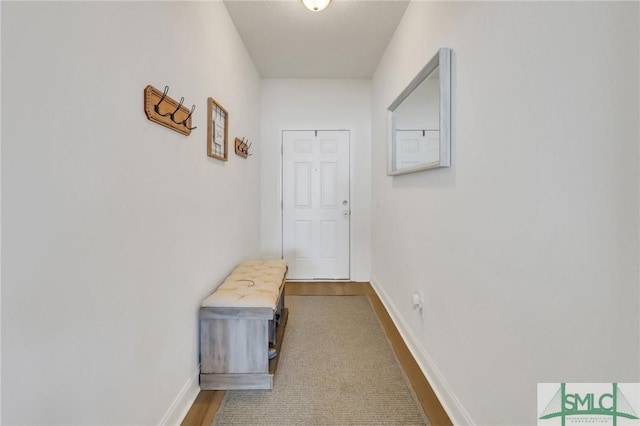 hall featuring light wood-type flooring