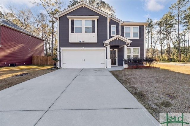 view of front facade featuring a garage