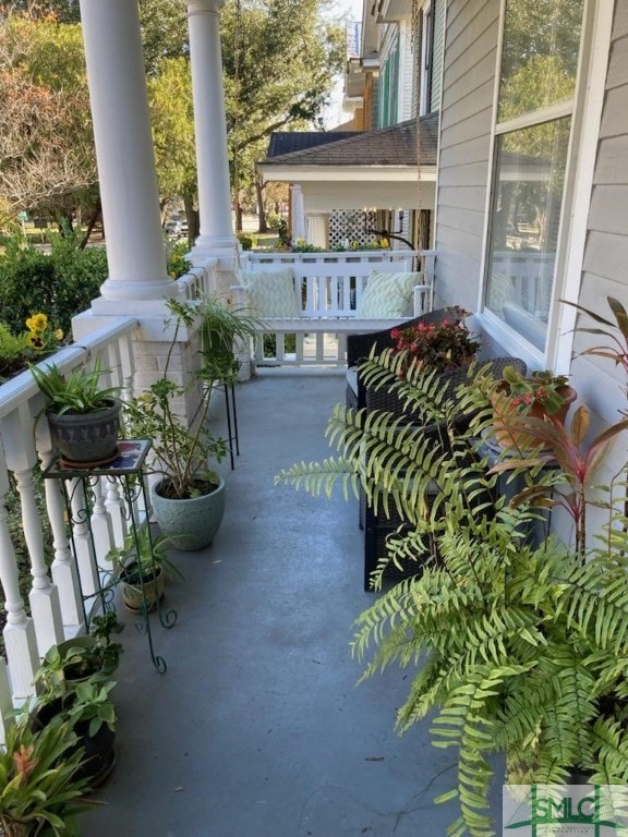 view of patio featuring covered porch