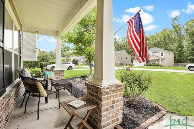 view of patio / terrace featuring covered porch