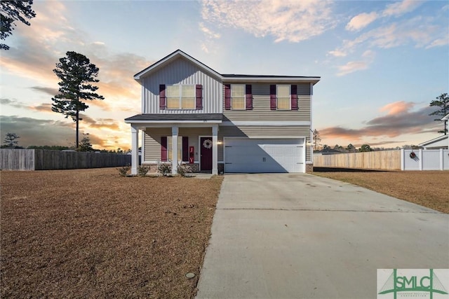 view of front facade with a garage