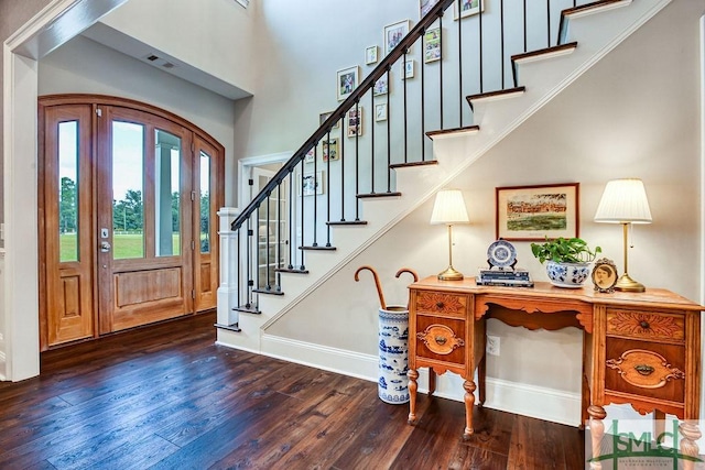 entryway featuring dark hardwood / wood-style floors