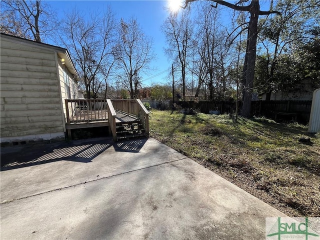 view of patio / terrace featuring a wooden deck