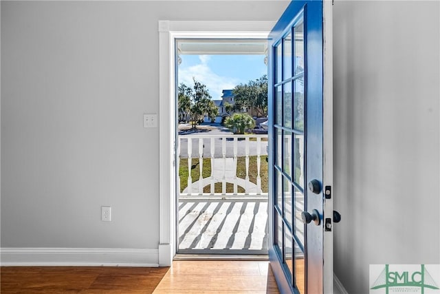 entryway featuring hardwood / wood-style floors