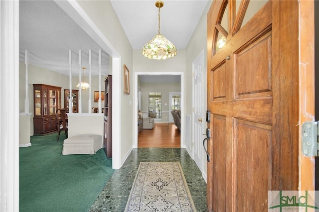 view of carpeted entryway