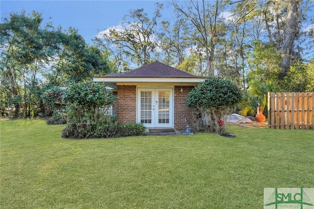 exterior space with french doors