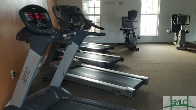 exercise room featuring plenty of natural light