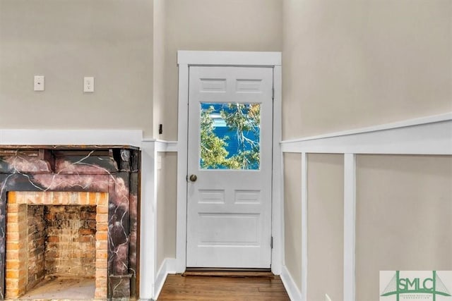 entryway featuring hardwood / wood-style floors