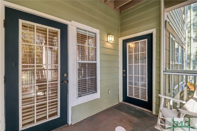 property entrance with a porch