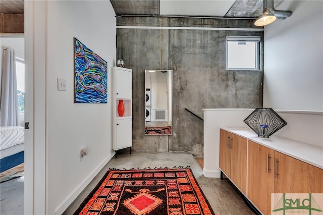 bathroom with concrete flooring