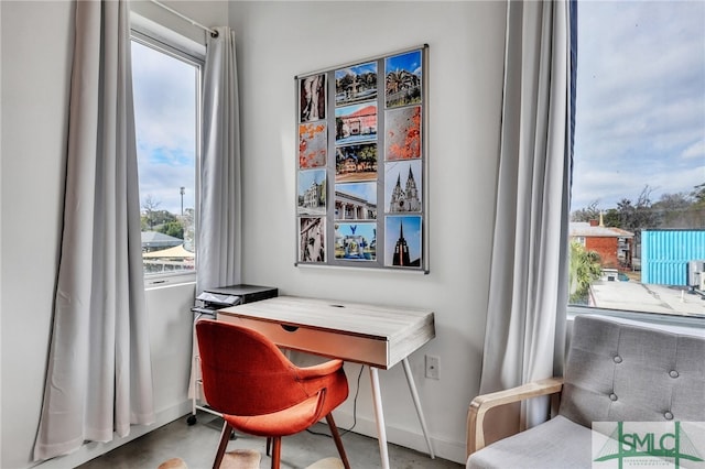 office featuring concrete flooring