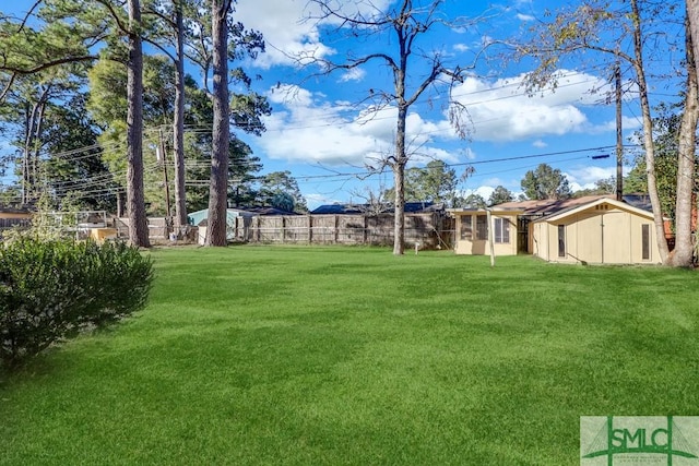 view of yard featuring a fenced backyard