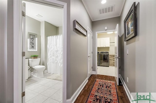 hallway featuring light wood-type flooring