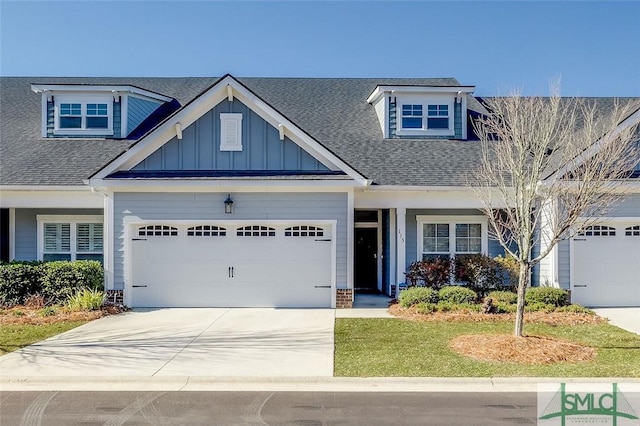 craftsman inspired home with a garage