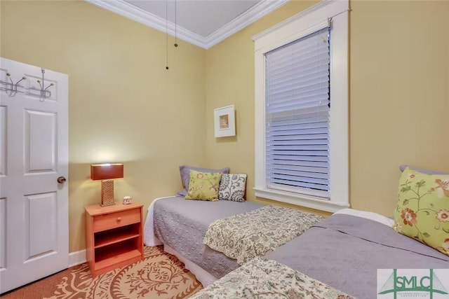 bedroom featuring ornamental molding