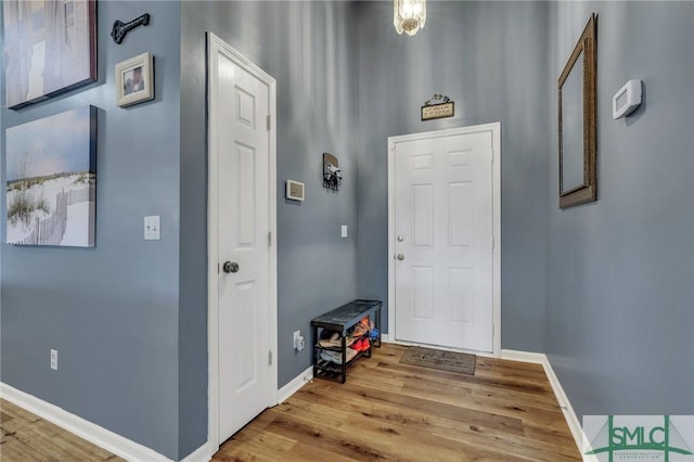 interior space with hardwood / wood-style floors