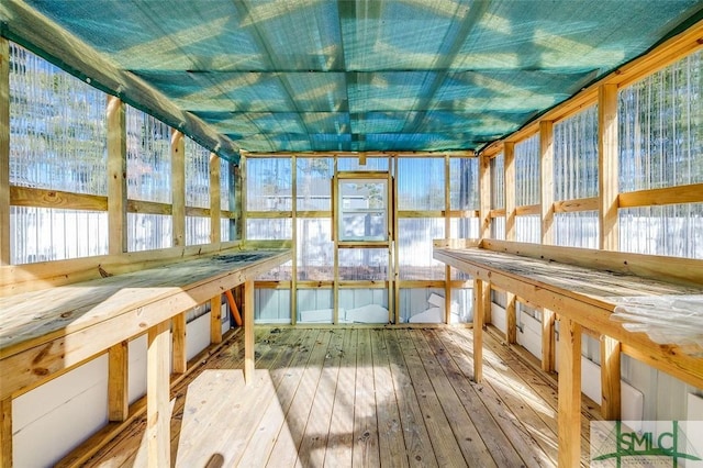 view of unfurnished sunroom