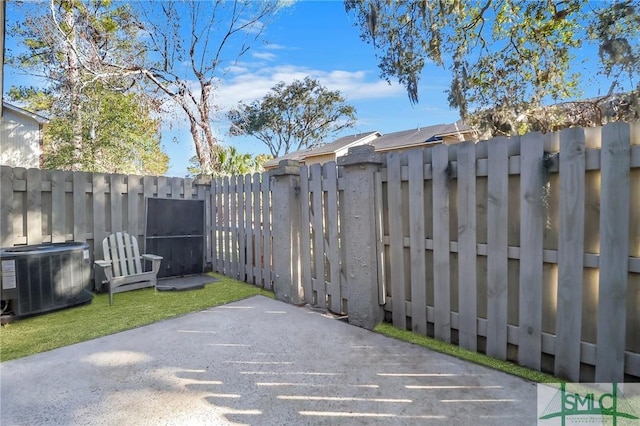 view of patio with central AC unit