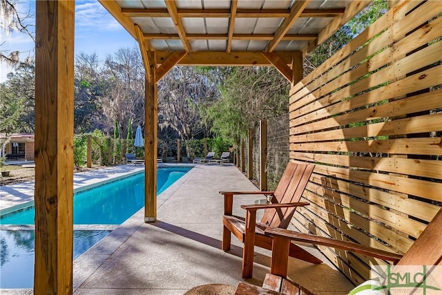 view of pool with a patio