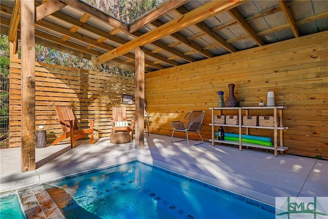 view of pool featuring a patio area and a jacuzzi