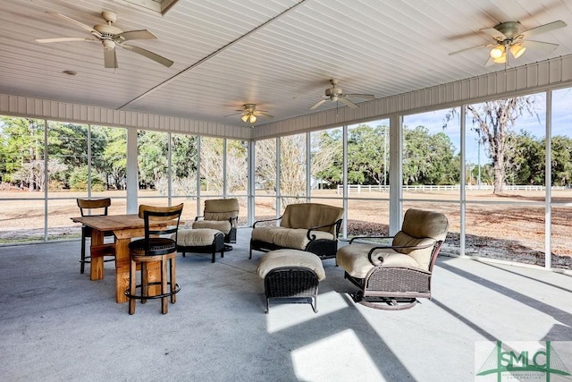 view of sunroom