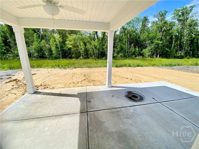 view of patio with ceiling fan