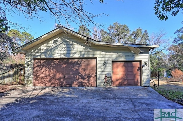 view of garage