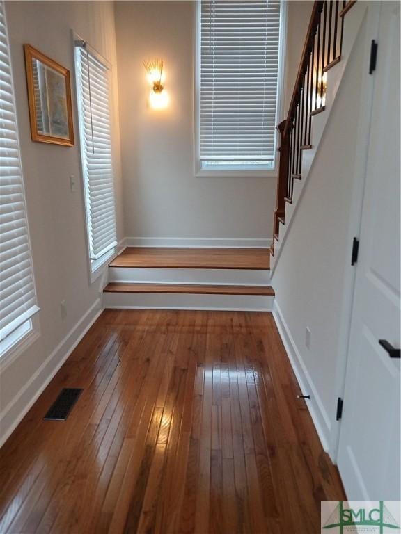 interior space featuring dark hardwood / wood-style flooring