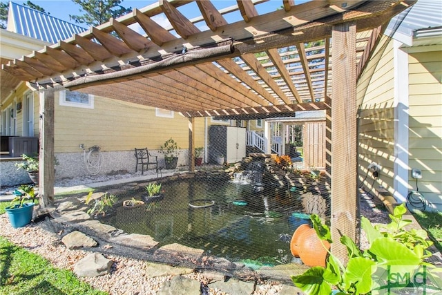 view of patio / terrace with a pergola