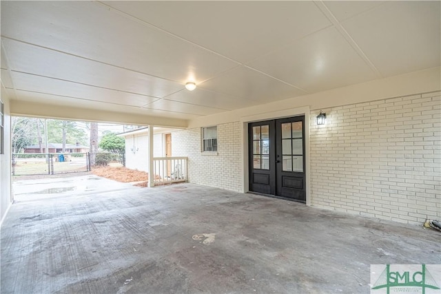 view of patio featuring french doors