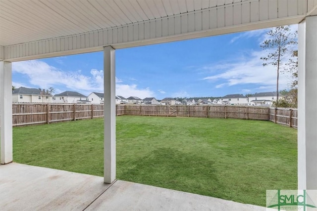 view of yard with a patio